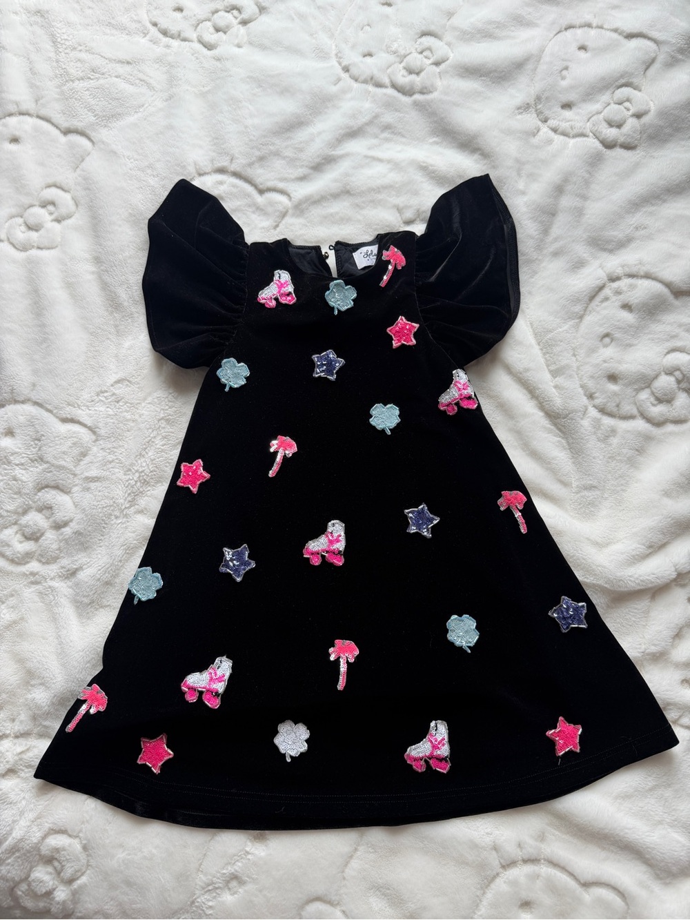 Lola + The Boys Black Velvet Dress with Embelishments